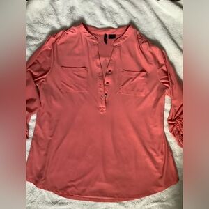 Coral new directions half button down shirt size XL